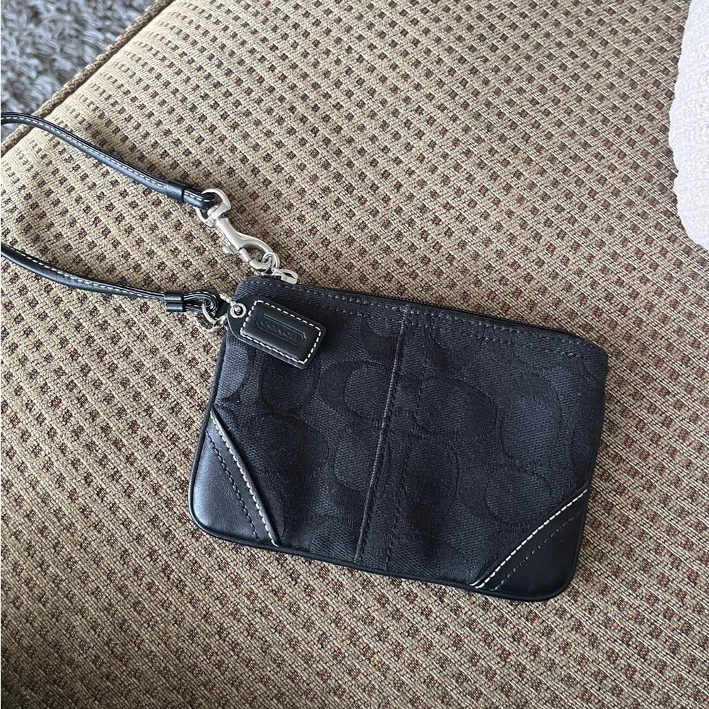 Vintage Coach Black Monogram Wristlet
